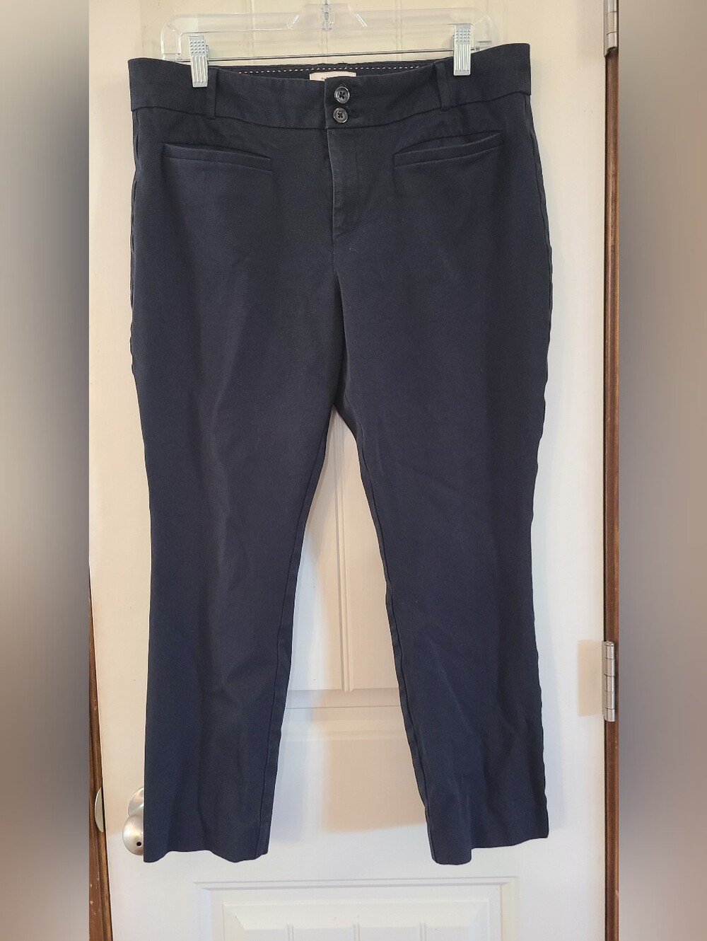 Anthropologie Black Essential Slim Stretch Chino Pants Size 14